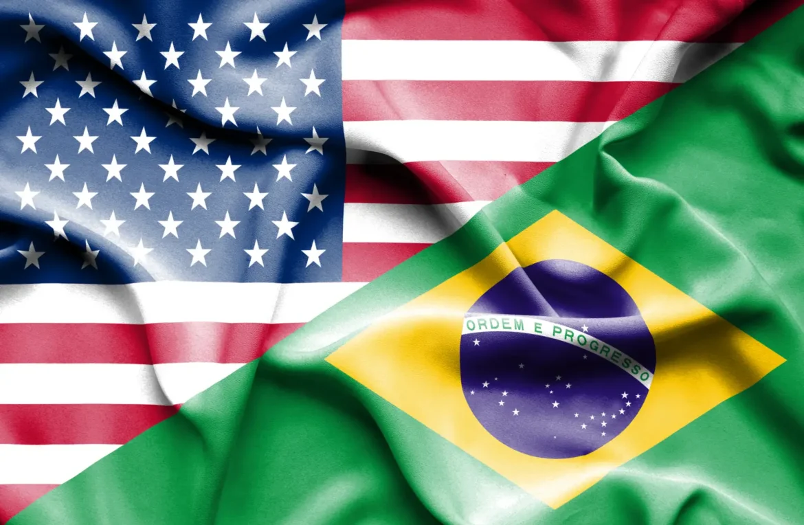 Bandeira de Estados Unidos e Brasil (Shutterstock)